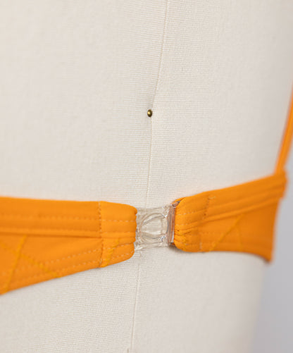 Chanel 1994 Cruise Vintage Orange Logo Quilted Bikini