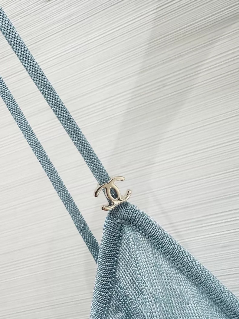 Chanel 26p blue silk top