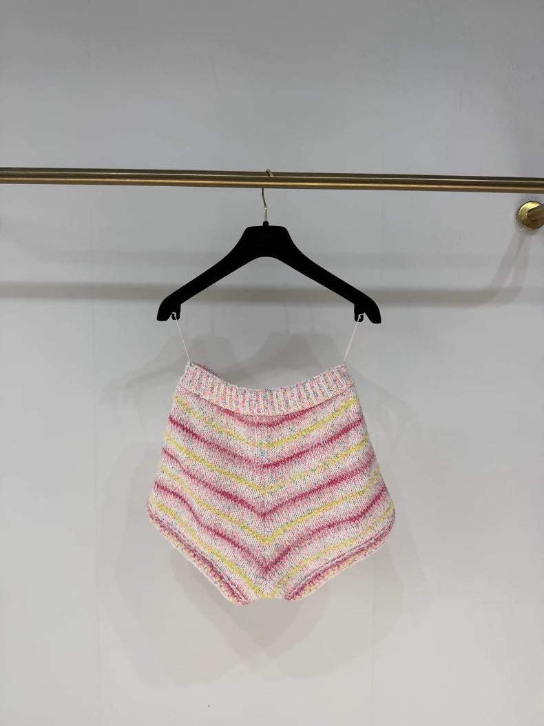 Chanel 24C pink Striped Shorts
