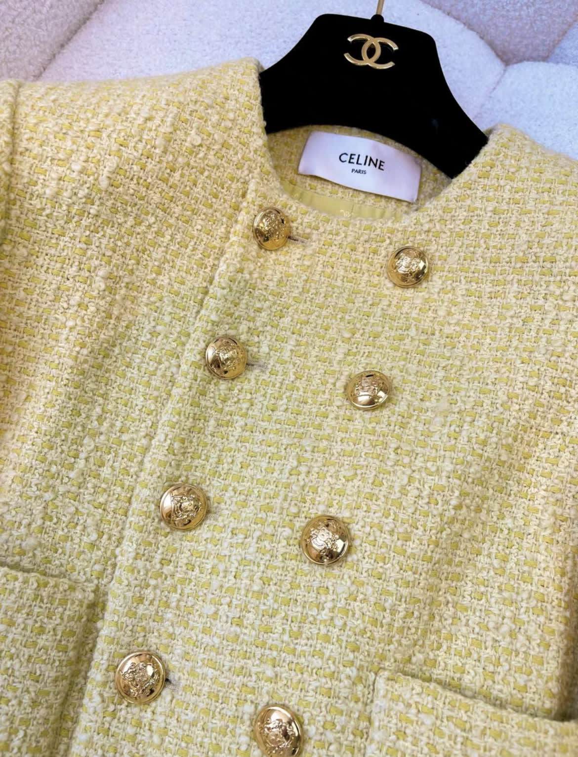 Celine yellow gold jacket size 34