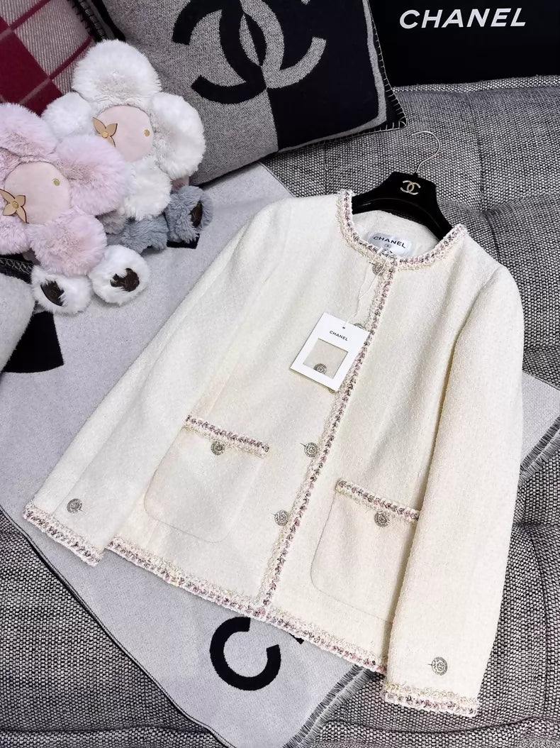 Chanel 26C Beige Tweed Jacket