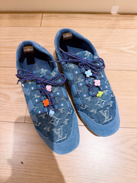 Louis Vuitton LV Sneakerina Denim Ballet Style Sneakers