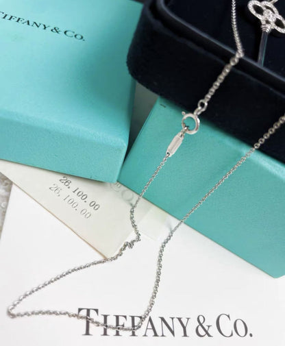 Tiffany keys series white gold full diamond crown necklace