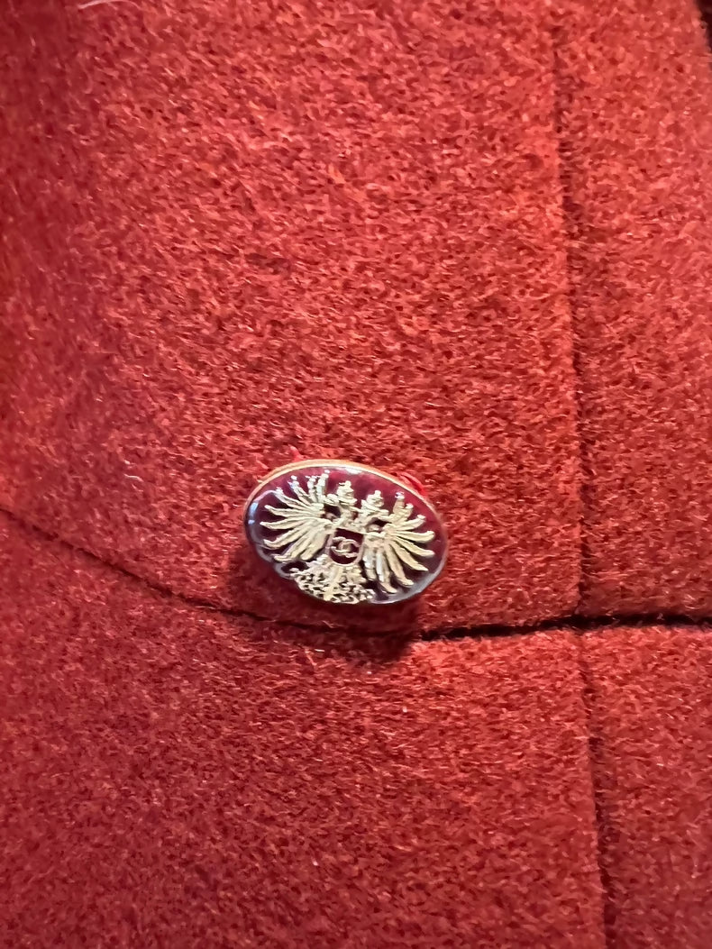 Chanel Paris Salzburg red gold dress