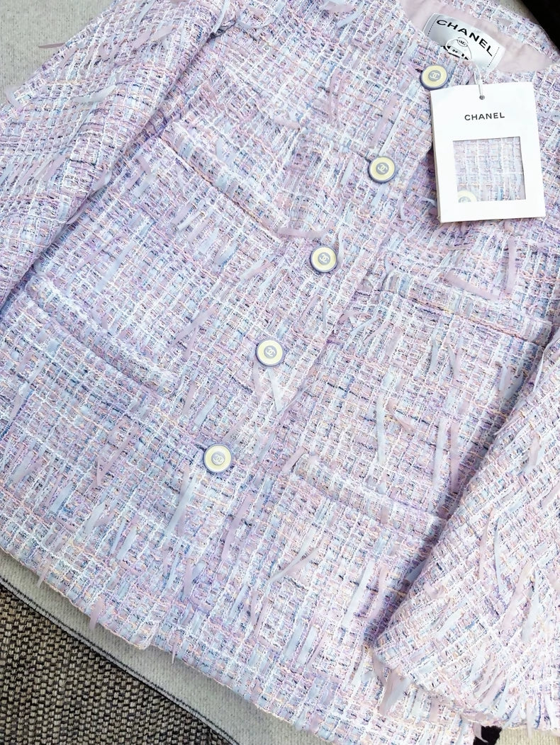 Chanel 18P purple tweed jacket