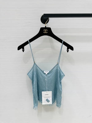 Chanel 26p blue silk top