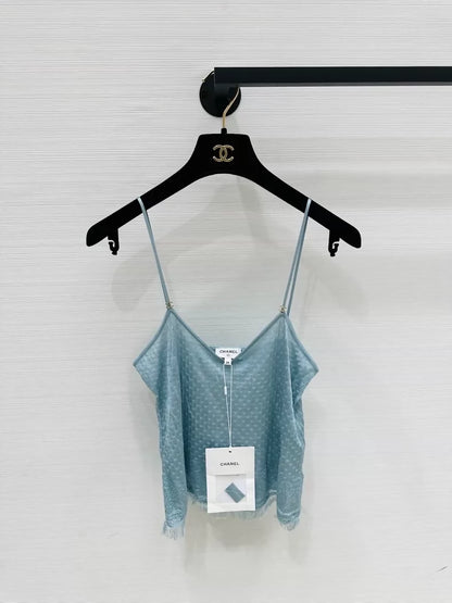 Chanel 26p blue silk top
