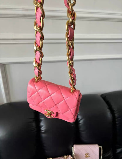 Chanel 22S Funky Town Flap Bag Pink Calfskin