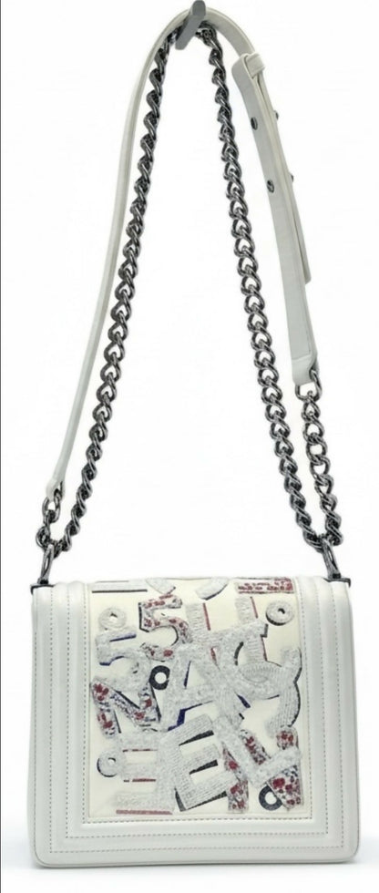 Rare Chanel 14S Limited Edition Graffiti Lambskin Small Boy Bag