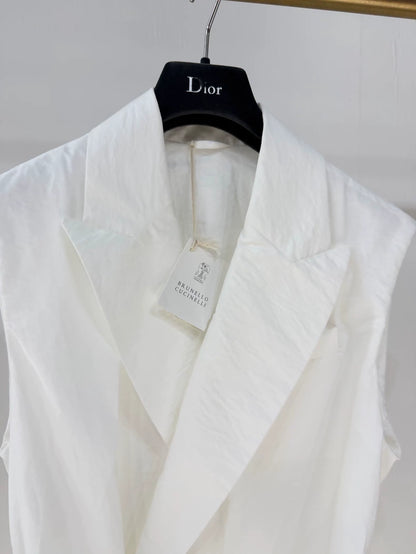 Brunello Cucinelli 2026 white vest cardigan