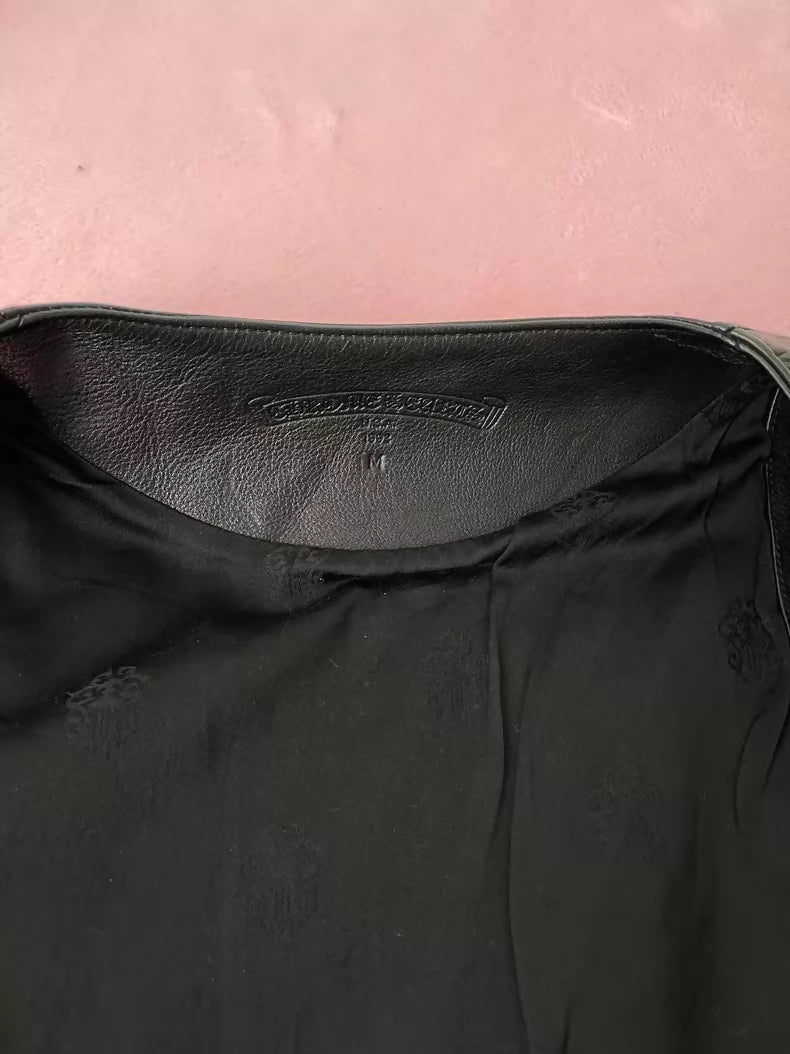 Chrome Hearts black leather vest