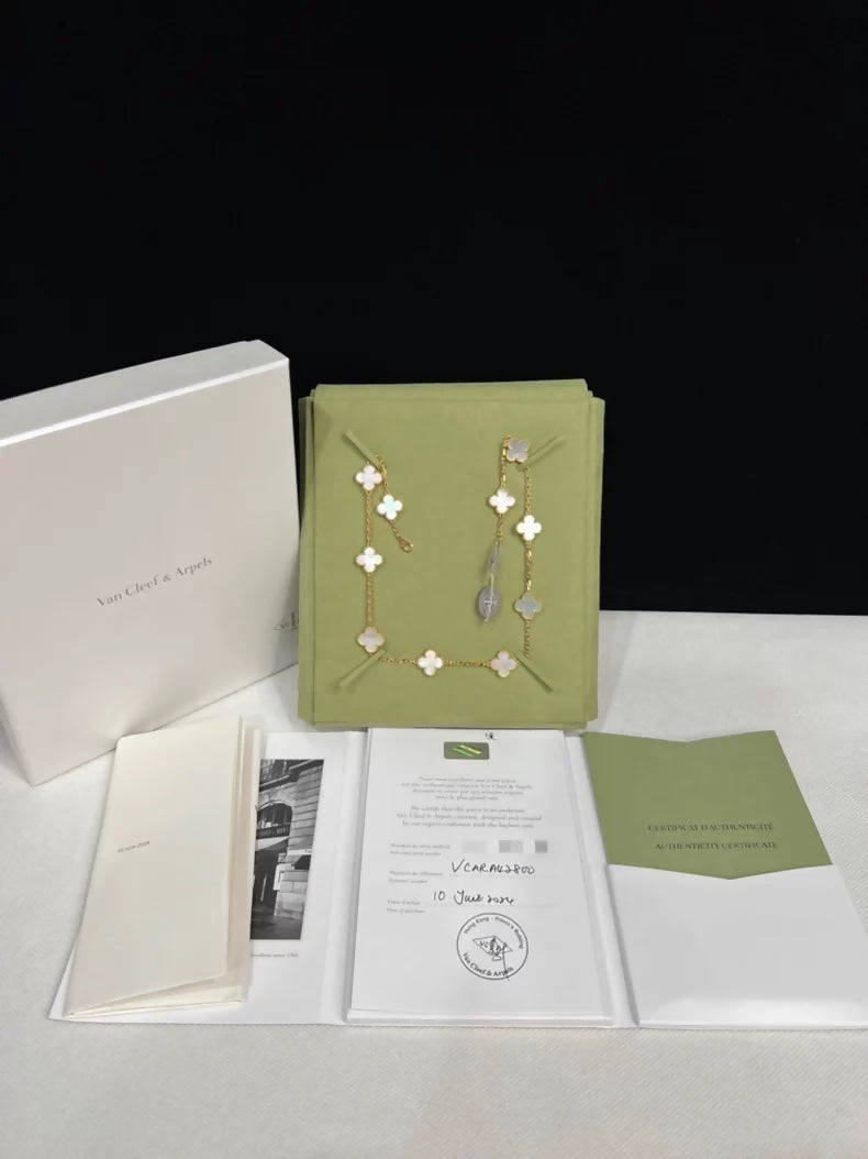 Van Cleef & Arpels white mother-of-pearl ten-motifs necklace