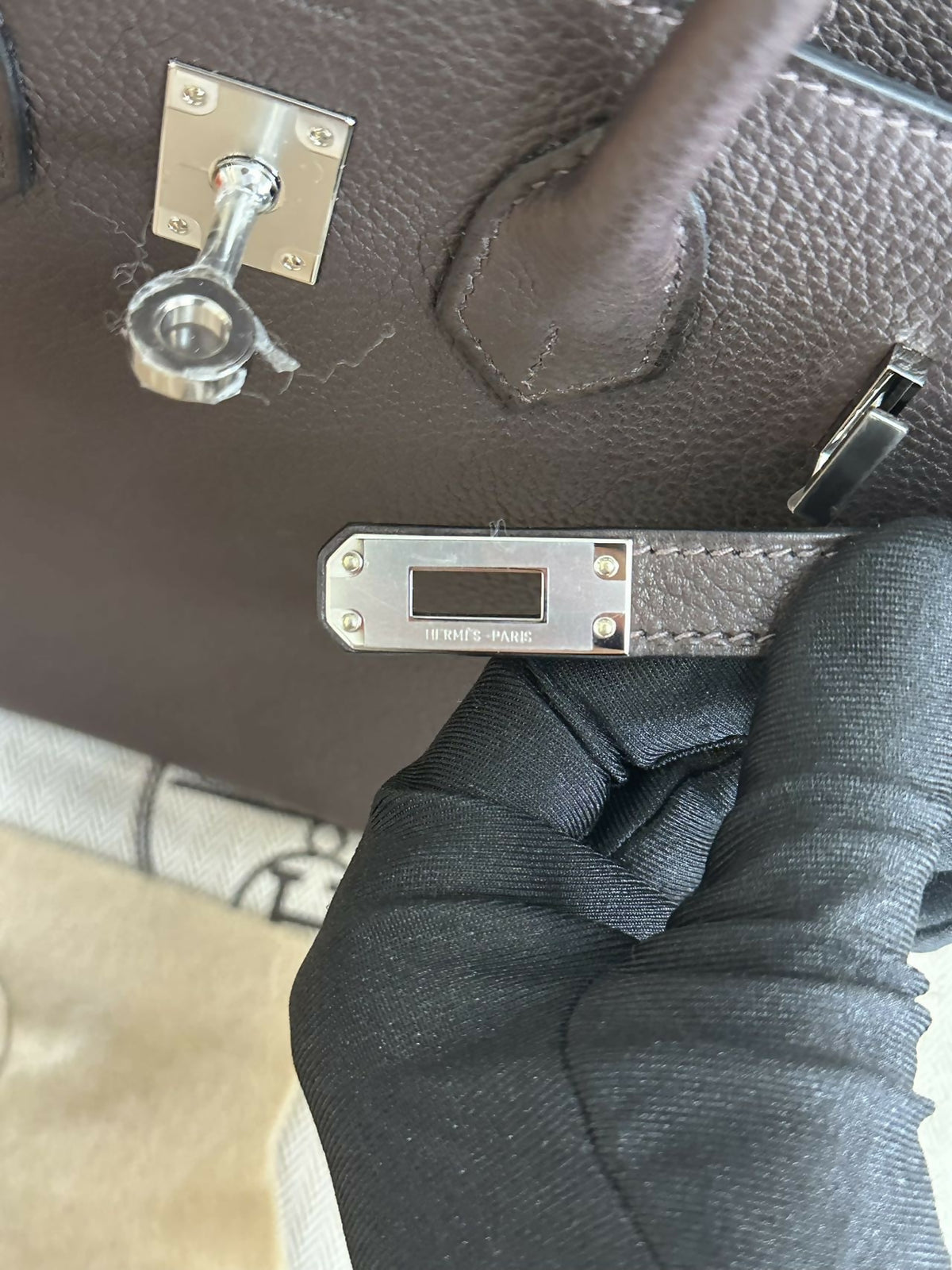 Hermès Birkin 25 Barenia Leather with Palladium Hardware