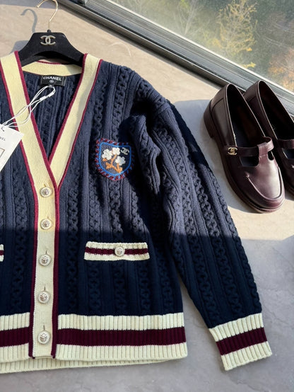 Chanel 26C Black Yellow cardigan