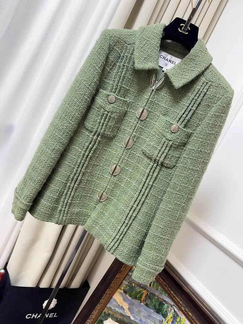 Chanel Cuba Collection runway piece, light green tweed jacket