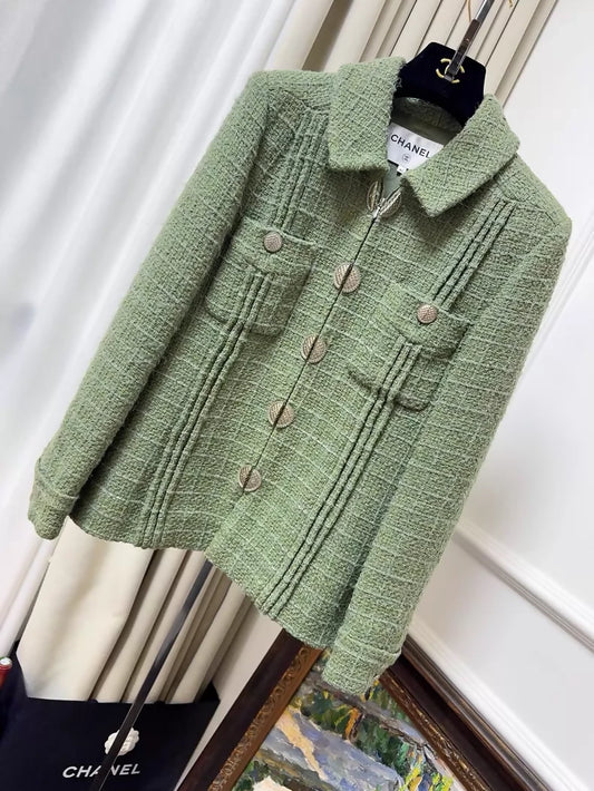 Chanel Cuba Collection runway piece, light green tweed jacket