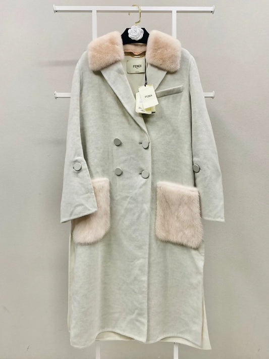 FENDI gray fur coat