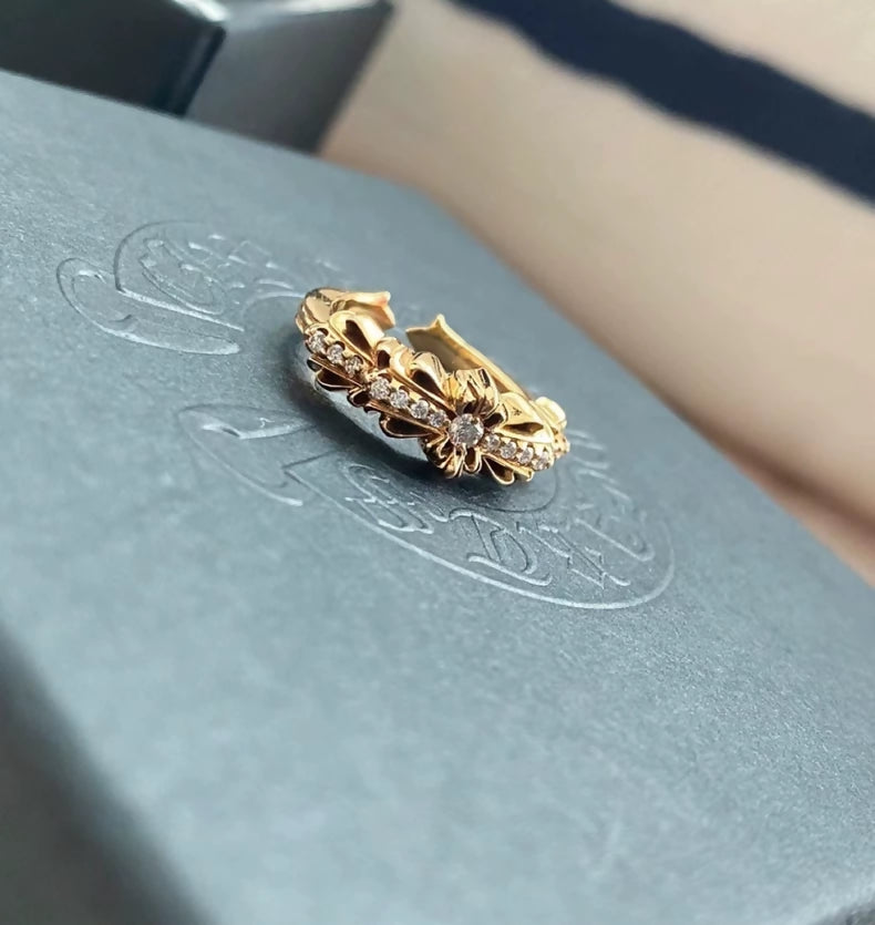 Chrome Hearts gold dimaonds ring