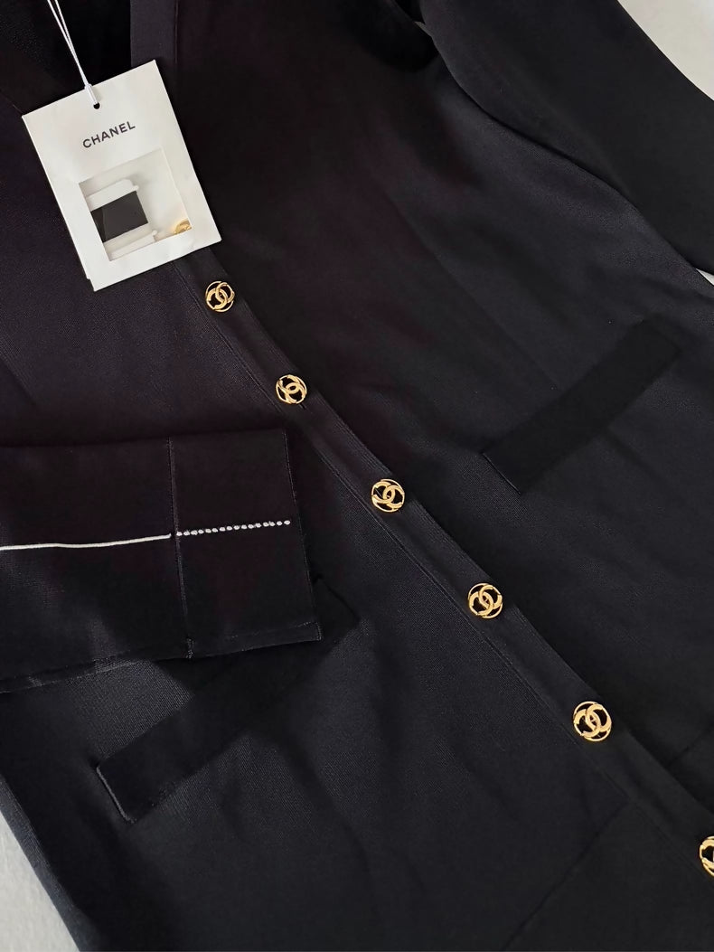 Chanel 26S Black Silk Cardigan
