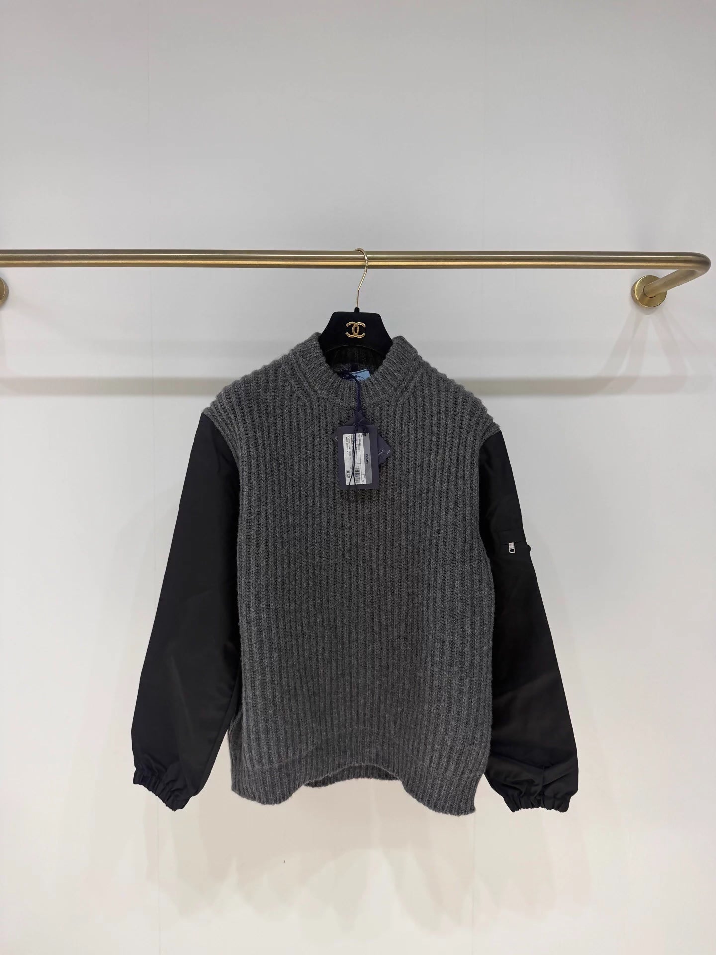 Prada classic grey knit sweater