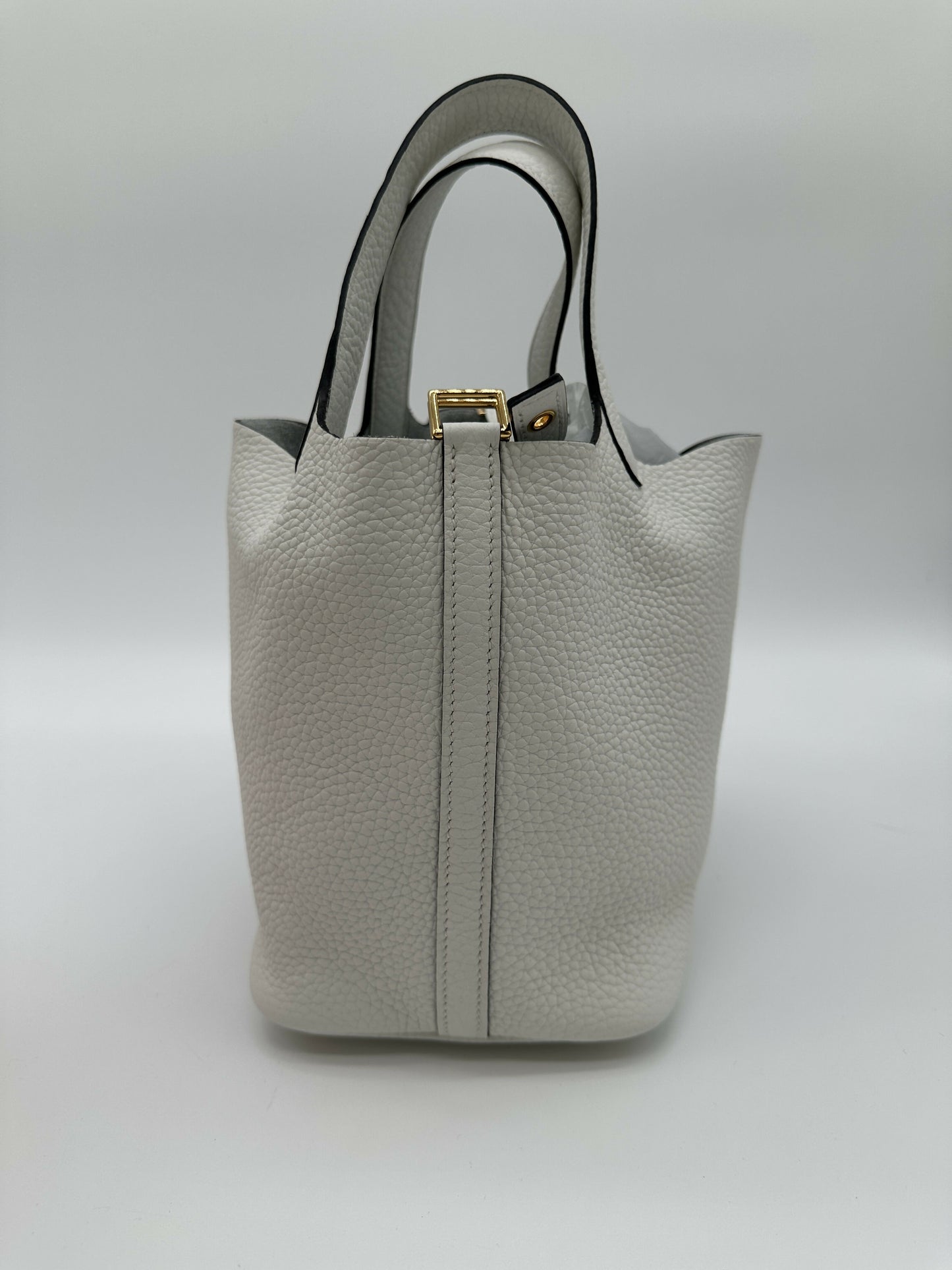 Hermes Picotin 18 New White GHW Stamp W