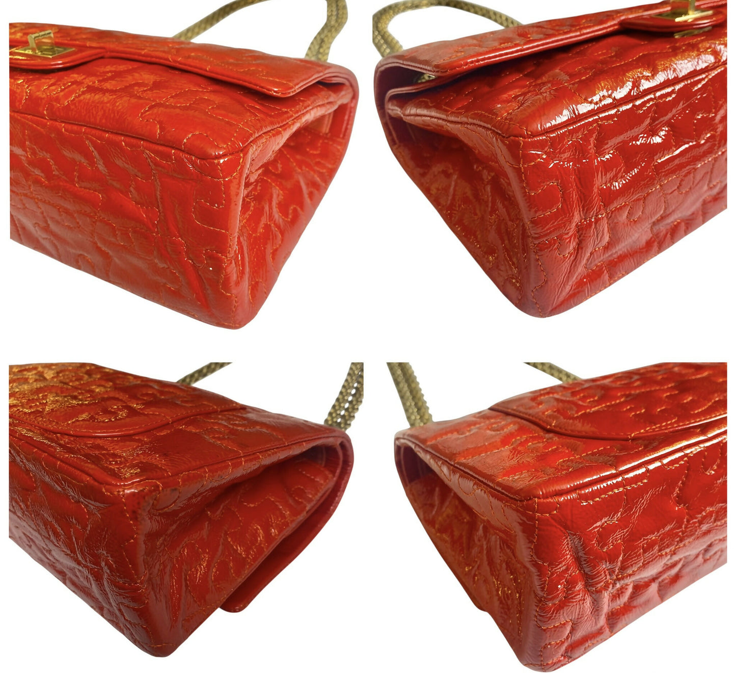Chanel Medium Bright Red Patent Calfskin Puzzle 226 Reissue Flap Bag GHW