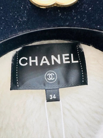 Chanel 26B black and white shearling coat