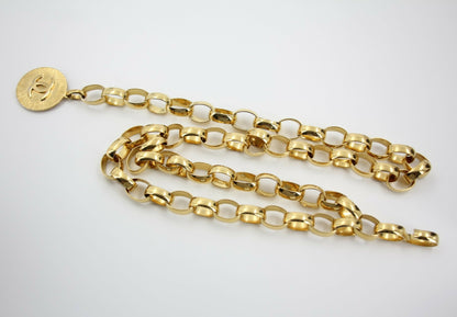 Chanel Vintage 54-71 Gold Plated Chunky Chain Large Coin Belt