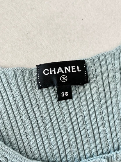 Chanel 22P Mint Green Knit top