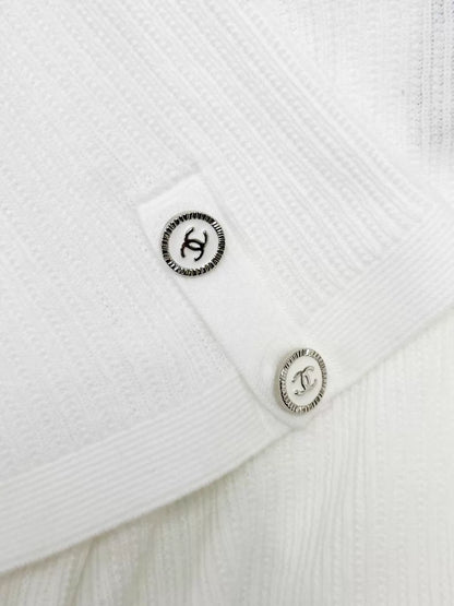 Chanel 20S White Knit Top