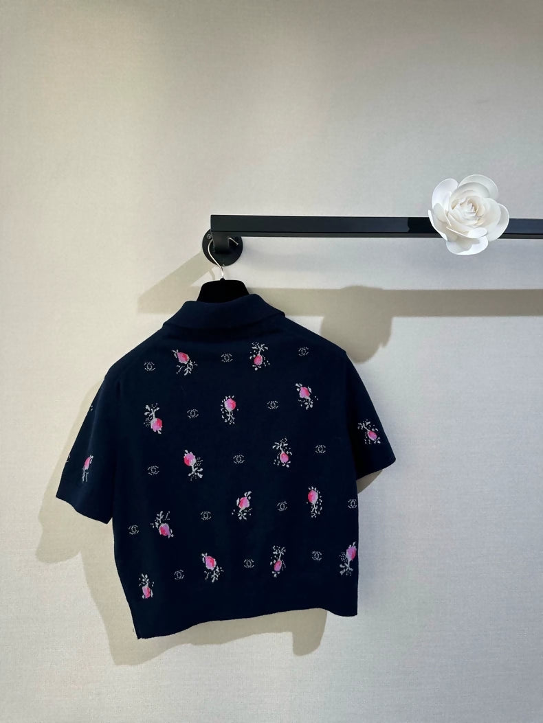Chanel 22K floral print knit top