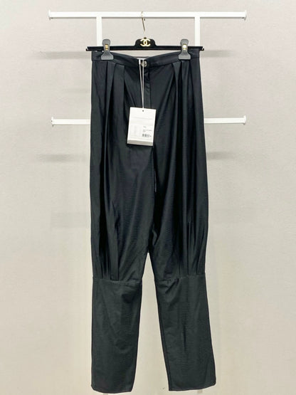 Chanel 22C black silk casual pants