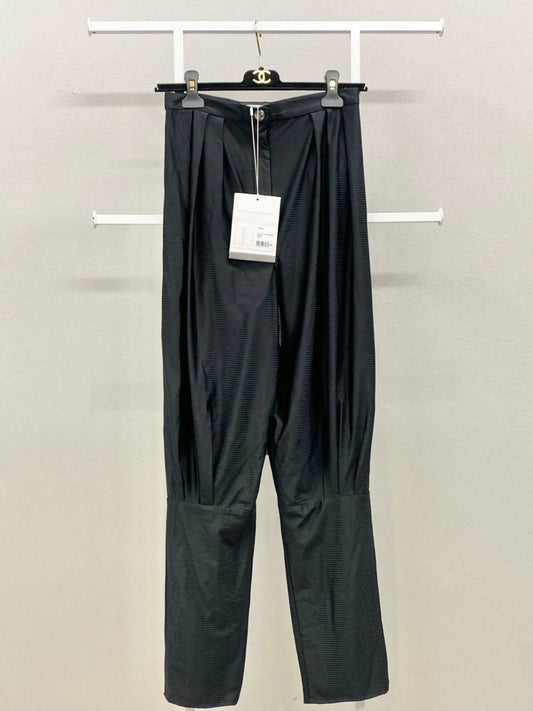 Chanel 22C black silk casual pants