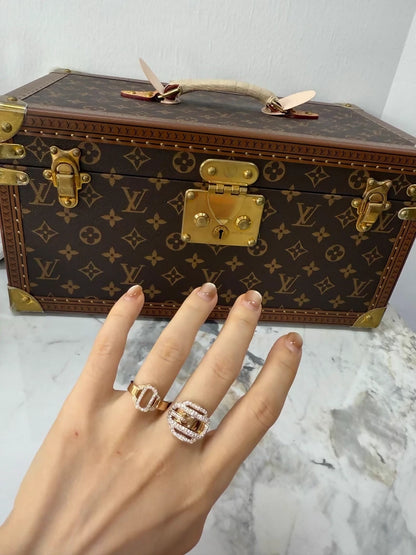 Hermes Attelage D'OR diamond-encrusted belt buckle ring