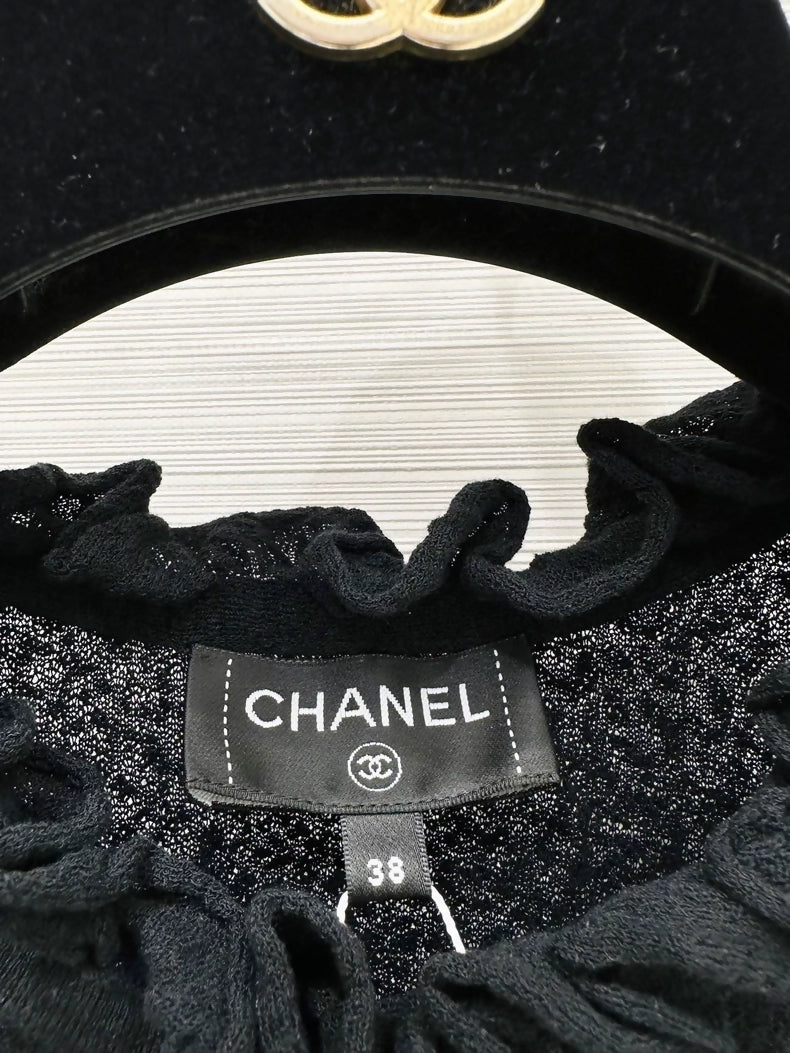 Chanel 25A black ruffled dress