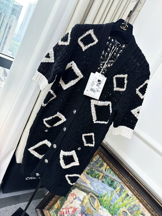 Chanel 20p black cardigan dress