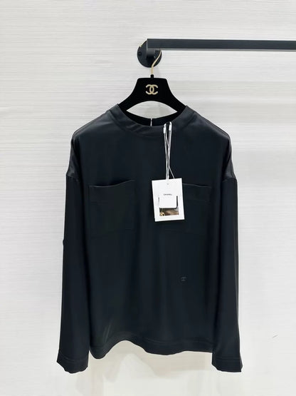 Chanel Black silk blouse