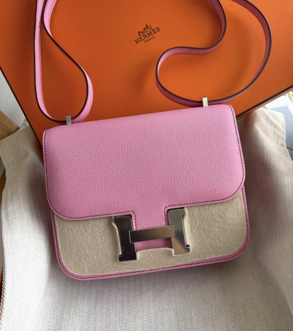 Hermès Hermes Pink Epsom Leather Mini Constance Bag - 18 Crossbody Bag - Used fashion item from Wararni