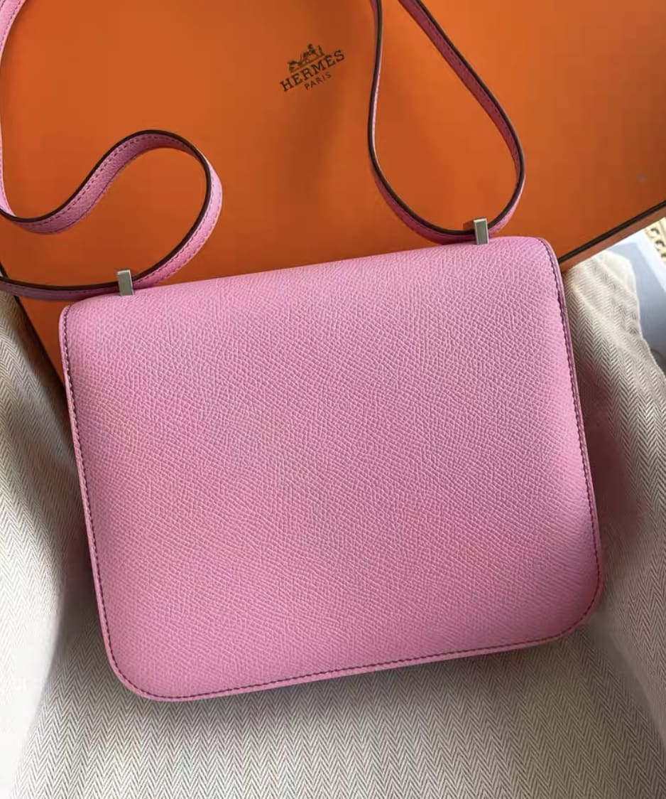 Hermes Pink Epsom Leather Mini Constance Bag