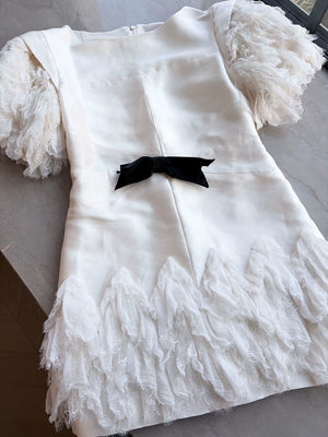 Chanel 2018 White Silk Bow Dress