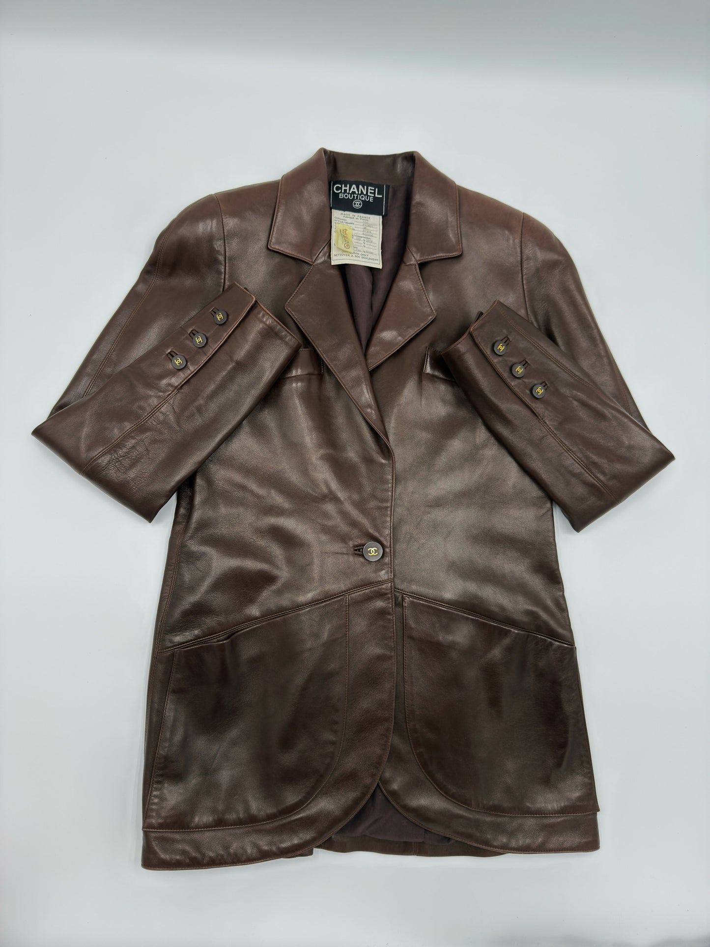 Chanel 94A Vintage Brown Leather Jacket