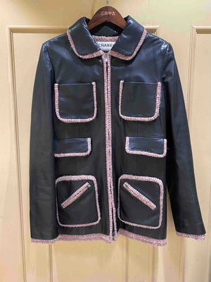 Chanel 03A Black and Pink Leather Jacket