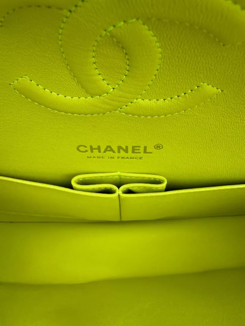 Chanel 21S Yellow Neon Lambskin Mini Classic Flap Bag