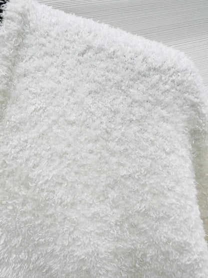 Chanel 26C white lace terry cloth cardigan