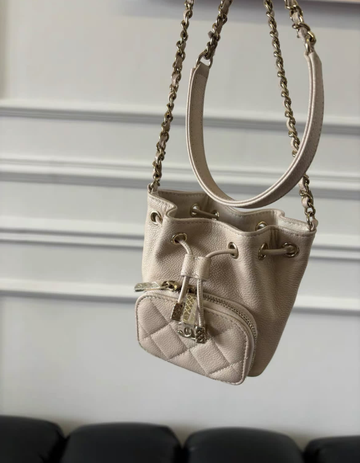 CHANEL 22B MINI BUCKET BAG WITH CHAIN