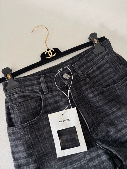 Chanel 24A Black/Grey Straight Leg Pants