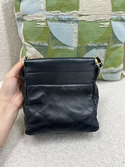 Chanel 23P gemstone chain black lucky bag