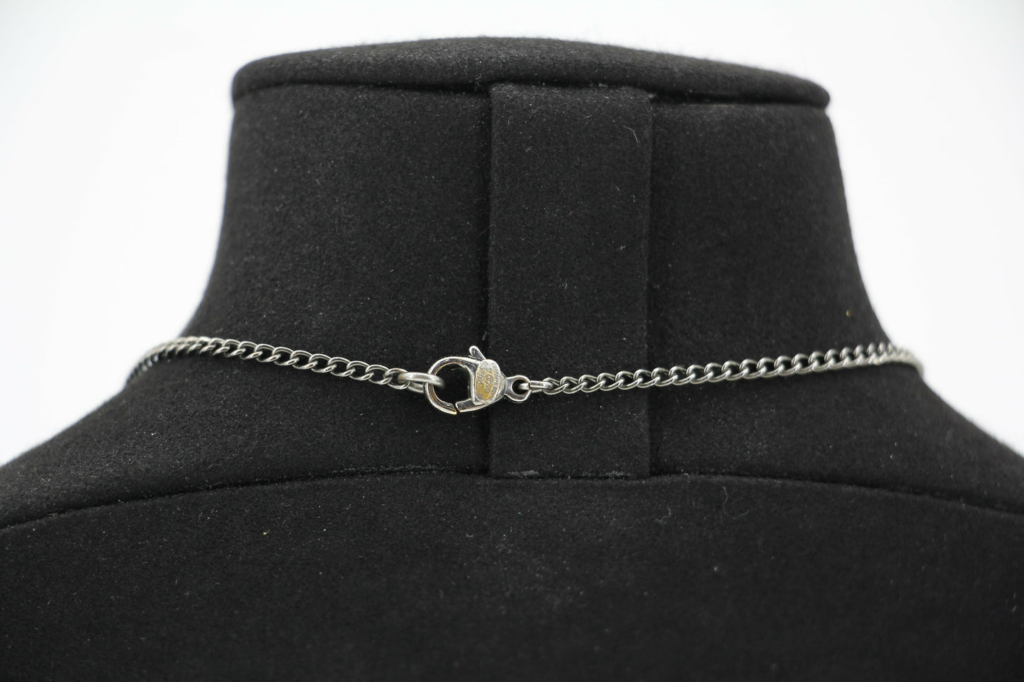 Chanel Vintage 03A Enamel Black Skull Grey CC Necklace