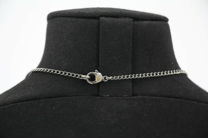 Chanel Vintage 03A Enamel Black Skull Grey CC Necklace