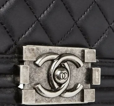 Chanel Black Large Maxi Quilted Lambskin Leather Boy Crossbody Bag
